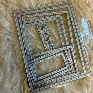 Card Paper Metal Die Cuts 8 Rectangles & Thanks Sizzix